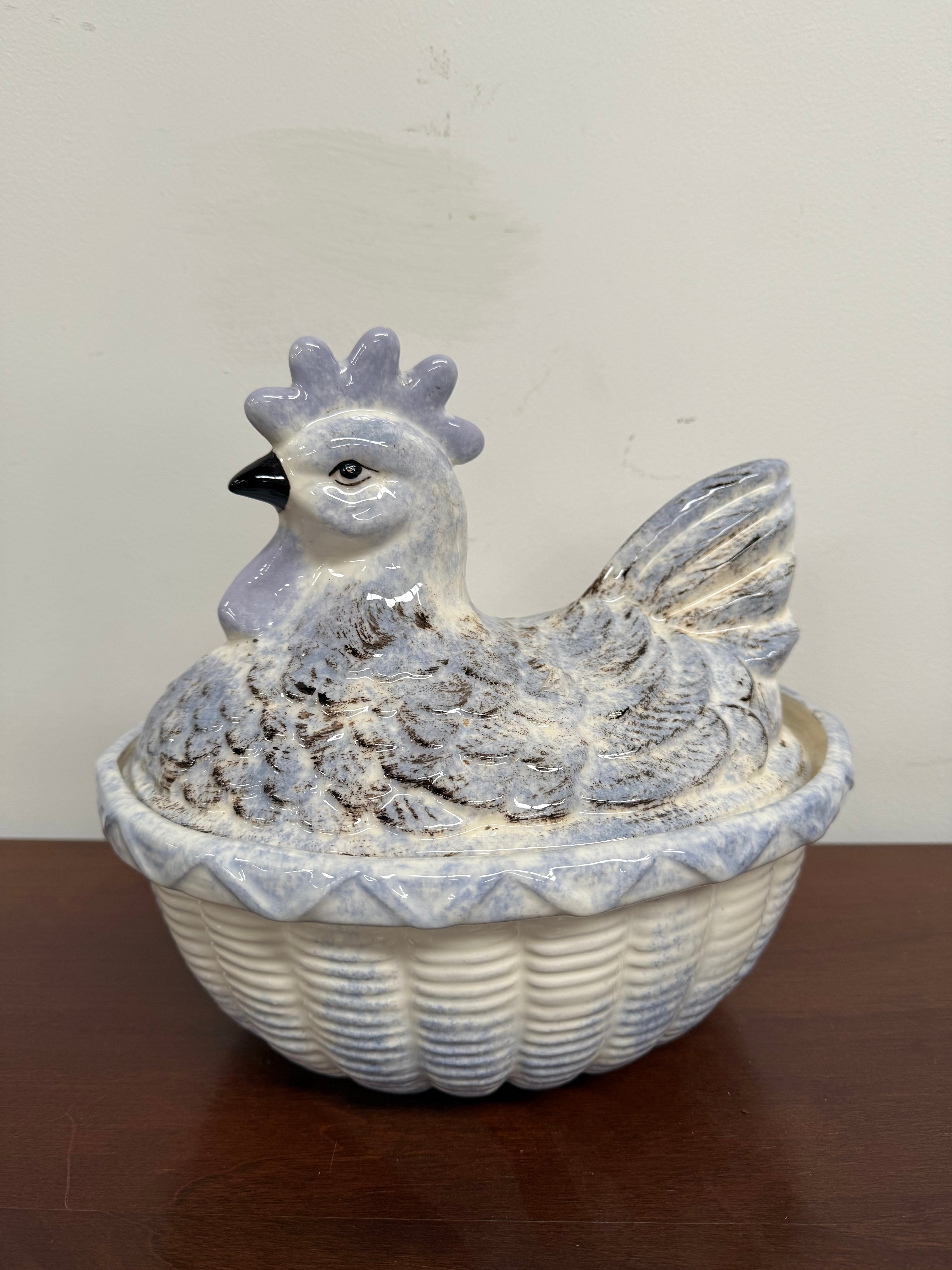 Vintage French Chicken Egg Bowl & Cover | Antique & Vintage | Moonee Ponds Antiques | Australia Wide Delivery