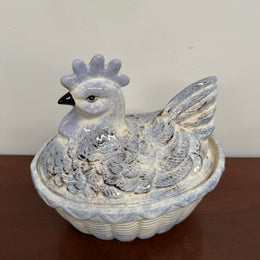 Vintage French Chicken Egg Bowl & Cover