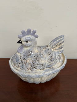 Vintage French Chicken Egg Bowl & Cover | Antique & Vintage | Moonee Ponds Antiques | Australia Wide Delivery