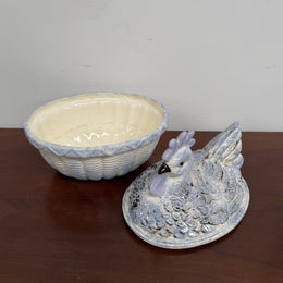 Vintage French Chicken Egg Bowl & Cover