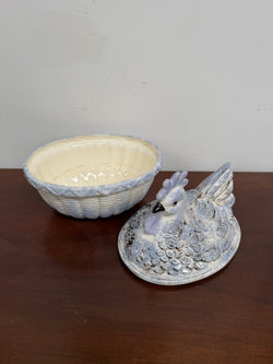 Vintage French Chicken Egg Bowl & Cover | Antique & Vintage | Moonee Ponds Antiques | Australia Wide Delivery
