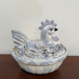 Vintage French Chicken Egg Bowl & Cover