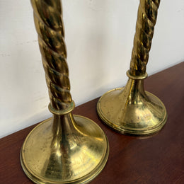 Pair of French Antique 19th Century Gilt Brass Candlestick