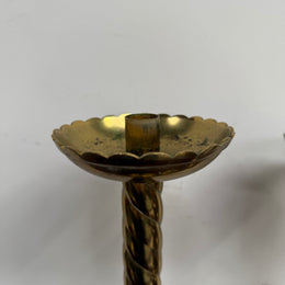 Pair of French Antique 19th Century Gilt Brass Candlestick