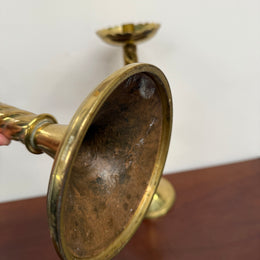 Pair of French Antique 19th Century Gilt Brass Candlestick