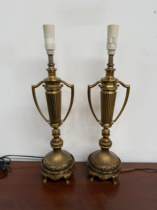 Quality Pair of Vintage Regency Style Table Lamps
