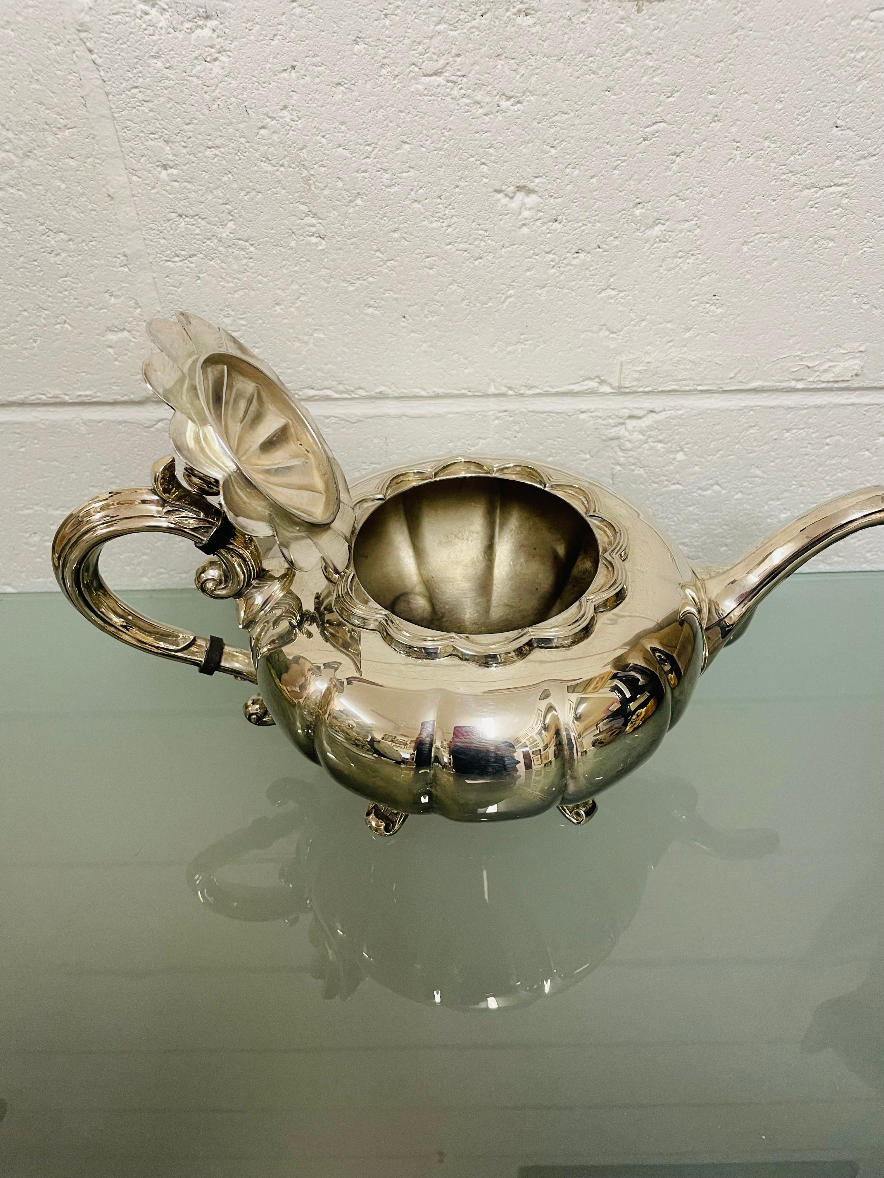 Vintage Heavy Silver Plated Teapot
