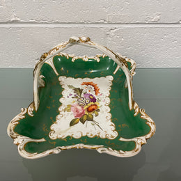 Elegant Hand Painted Minton Floral Basket Bowl