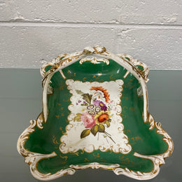 Elegant Hand Painted Minton Floral Basket Bowl