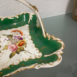 Elegant Hand Painted Minton Floral Basket Bowl