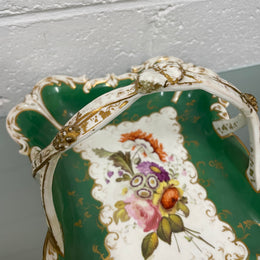 Elegant Hand Painted Minton Floral Basket Bowl