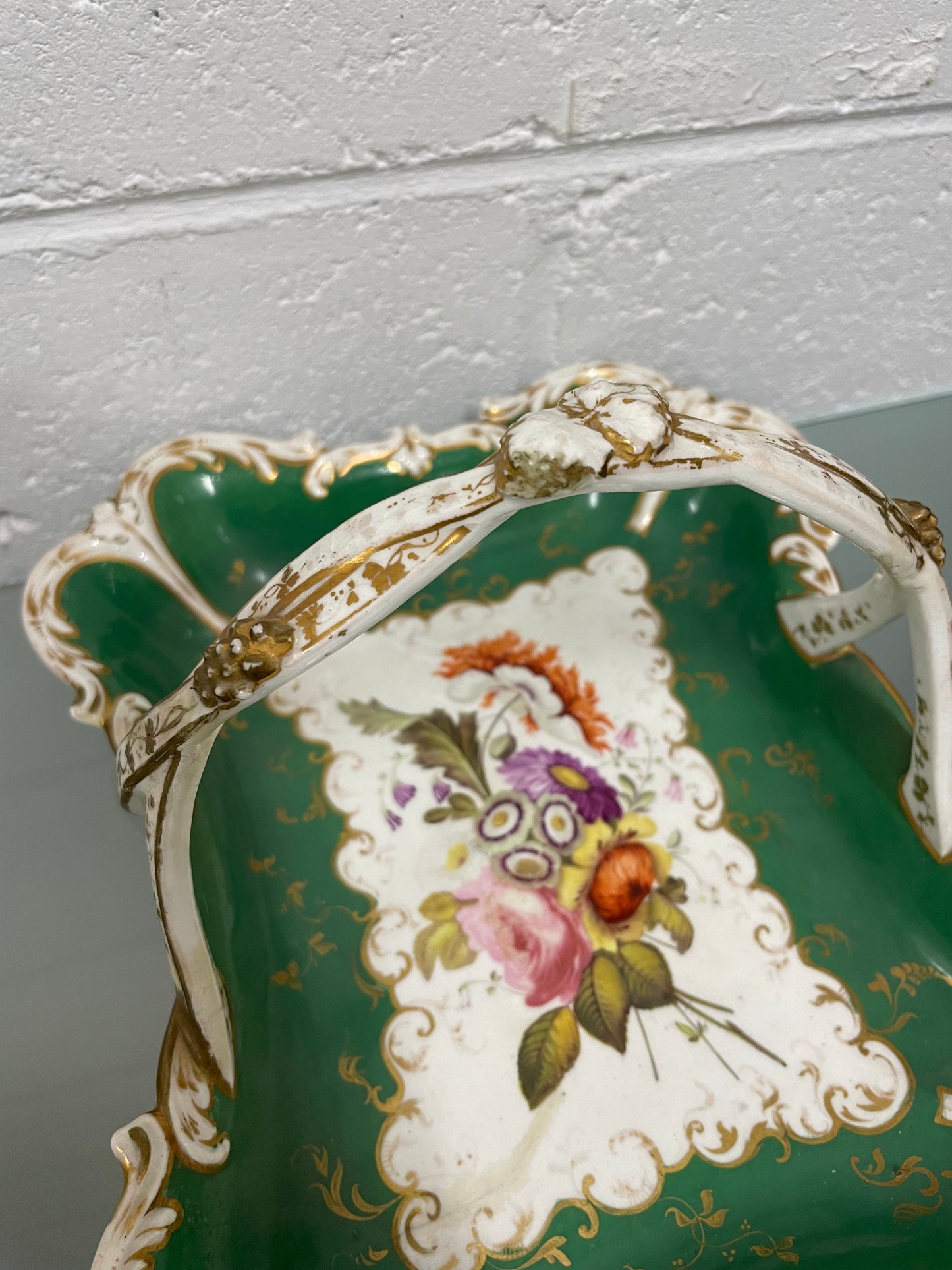 Elegant Hand Painted Minton Floral Basket Bowl