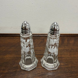 Pair of Vintage Glass Salt & Pepper Shakers