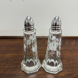 Pair of Vintage Glass Salt & Pepper Shakers