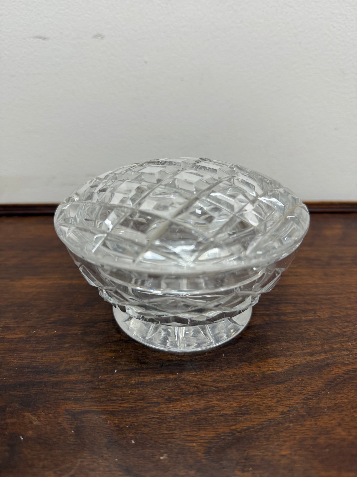 Vintage Crystal Powder Bowl & Lid