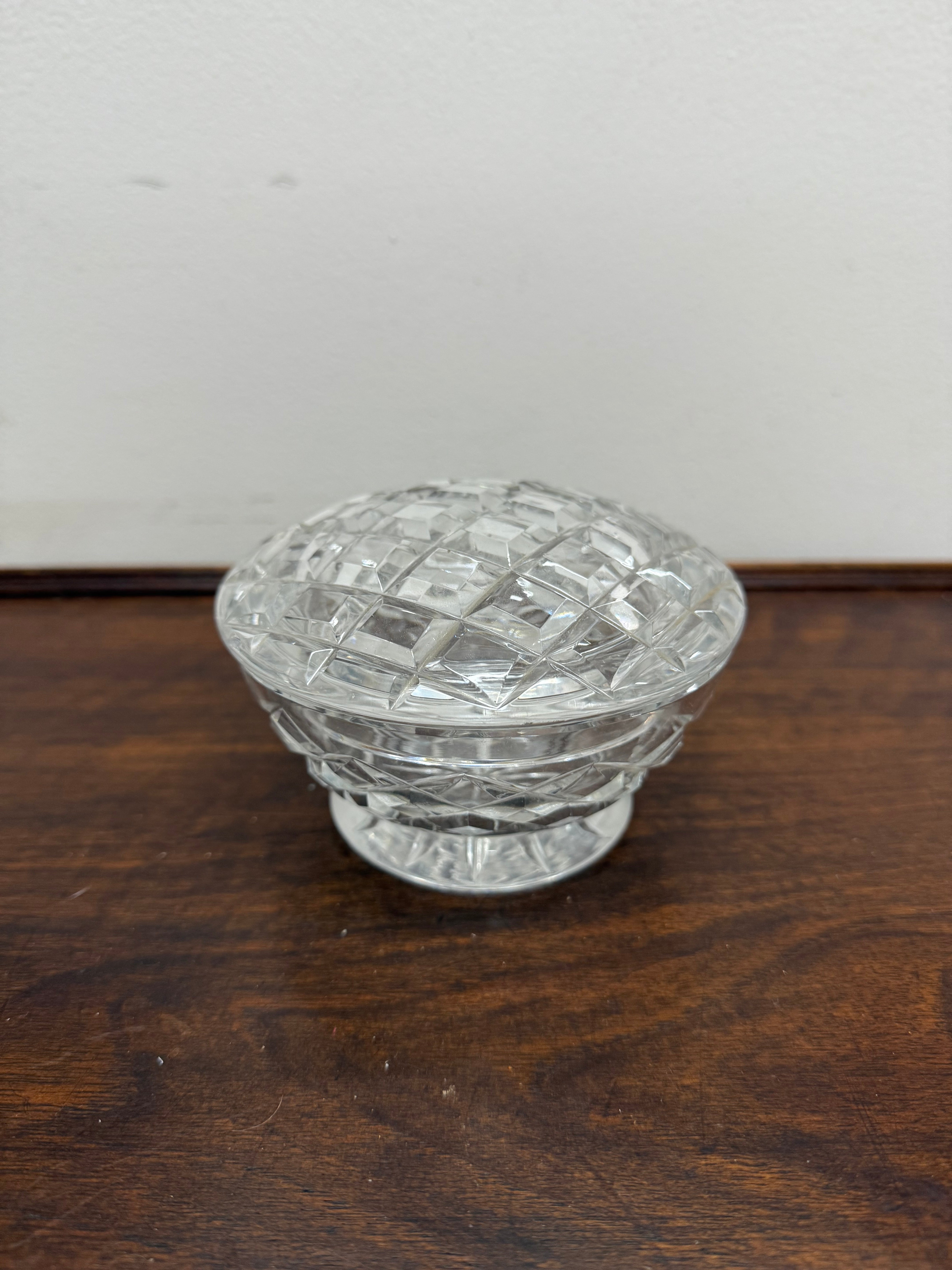 Vintage Crystal Powder Bowl & Lid | Antique & Vintage | Moonee Ponds Antiques | Australia Wide