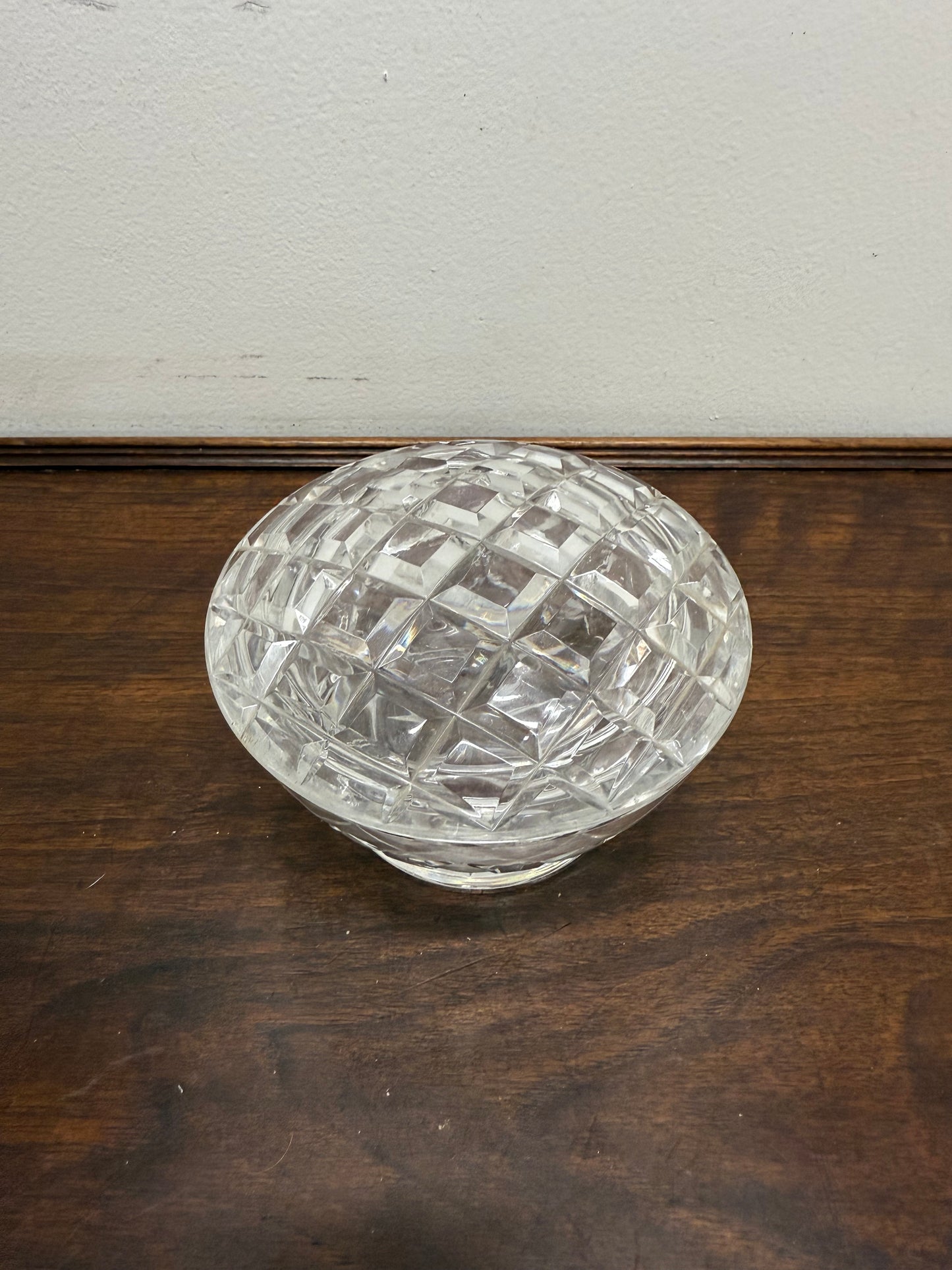 Vintage Crystal Powder Bowl & Lid
