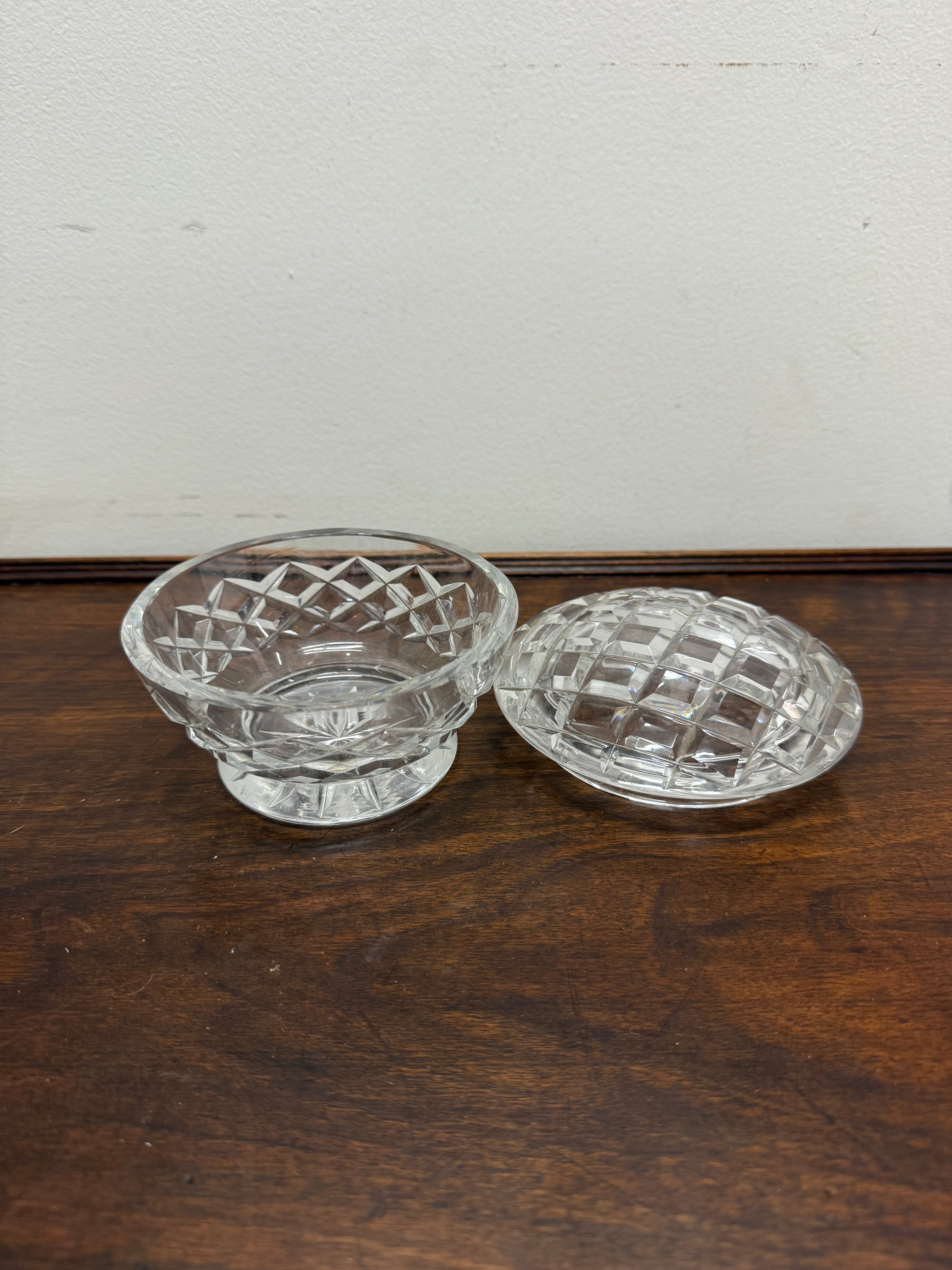 Vintage Crystal Powder Bowl & Lid | Antique & Vintage | Moonee Ponds Antiques | Australia Wide