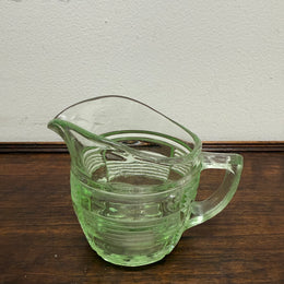 Vintage Depression Glass Green Jug