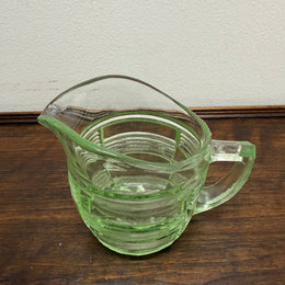 Vintage Depression Glass Green Jug