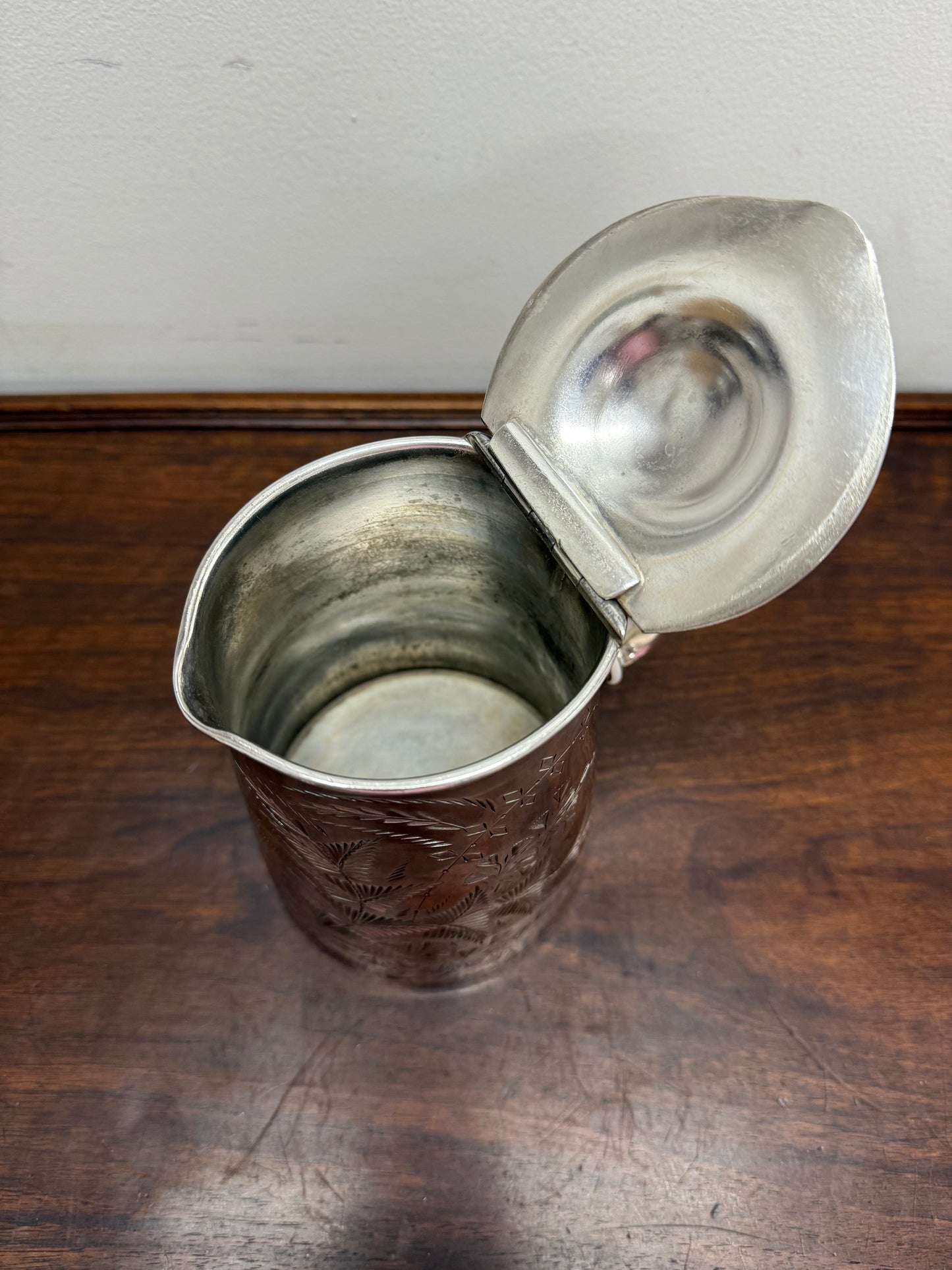 Antique Lidded Silver Plated Jug