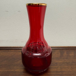 Vintage Ruby & Gilt Glass Vase
