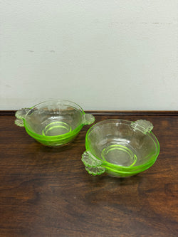 Set of Four Green Glass Bowls | Antique & Vintage | Moonee Ponds Antiques | Australia Wide Delivery