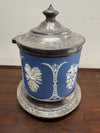Attractive Jasper Ware & Silver Plated Biscuit Barrel | Antique & Vintage | Moonee Ponds Antiques | Australia Wide Delivery
