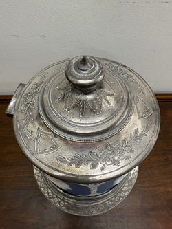 Attractive Jasper Ware & Silver Plated Biscuit Barrel | Antique & Vintage | Moonee Ponds Antiques | Australia Wide Delivery