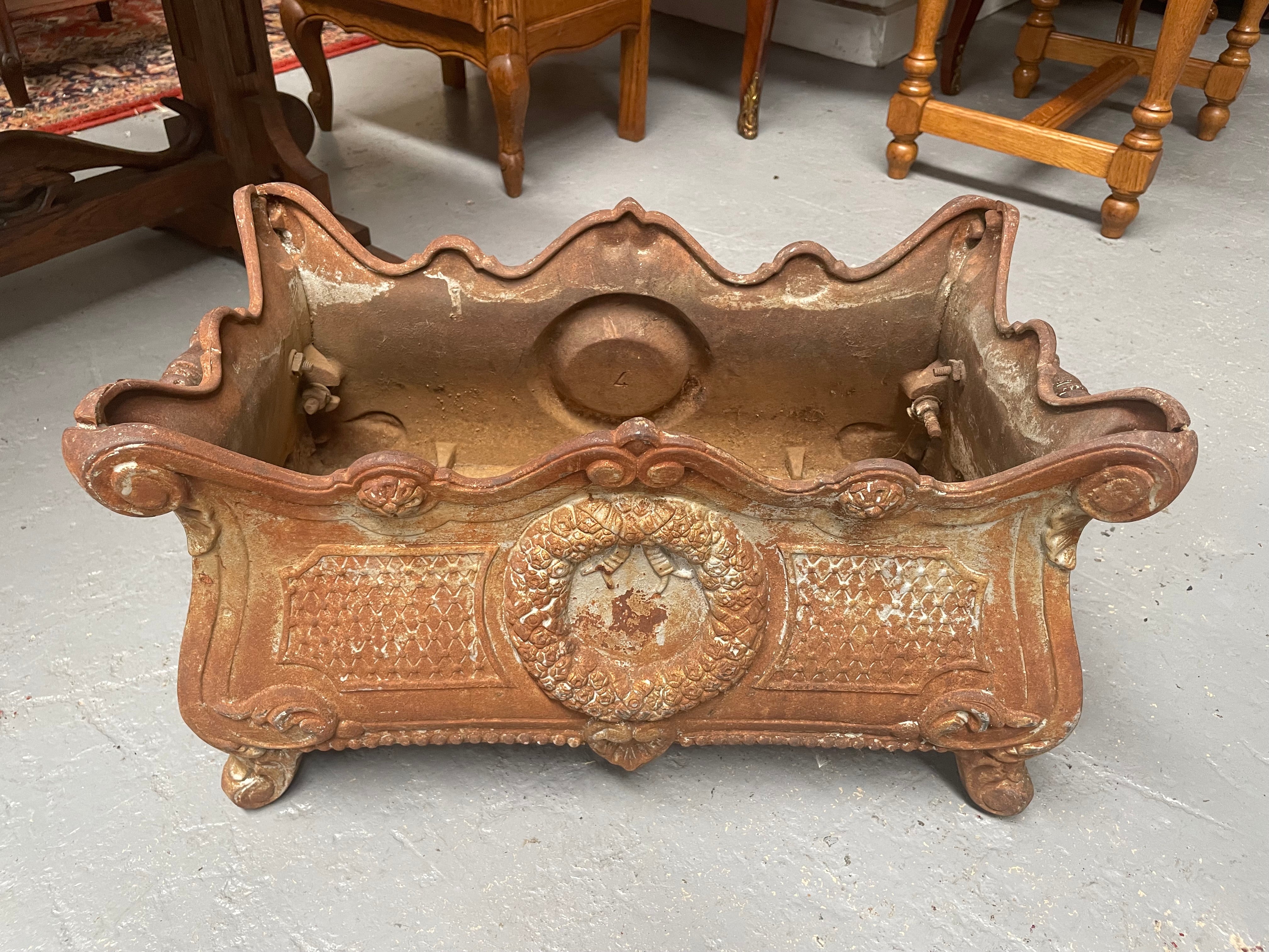 Antique 19th Century French Cast Iron Decorative Planter Box | Antique & Vintage | Moonee Ponds Antiques | Australia Wide Delivery