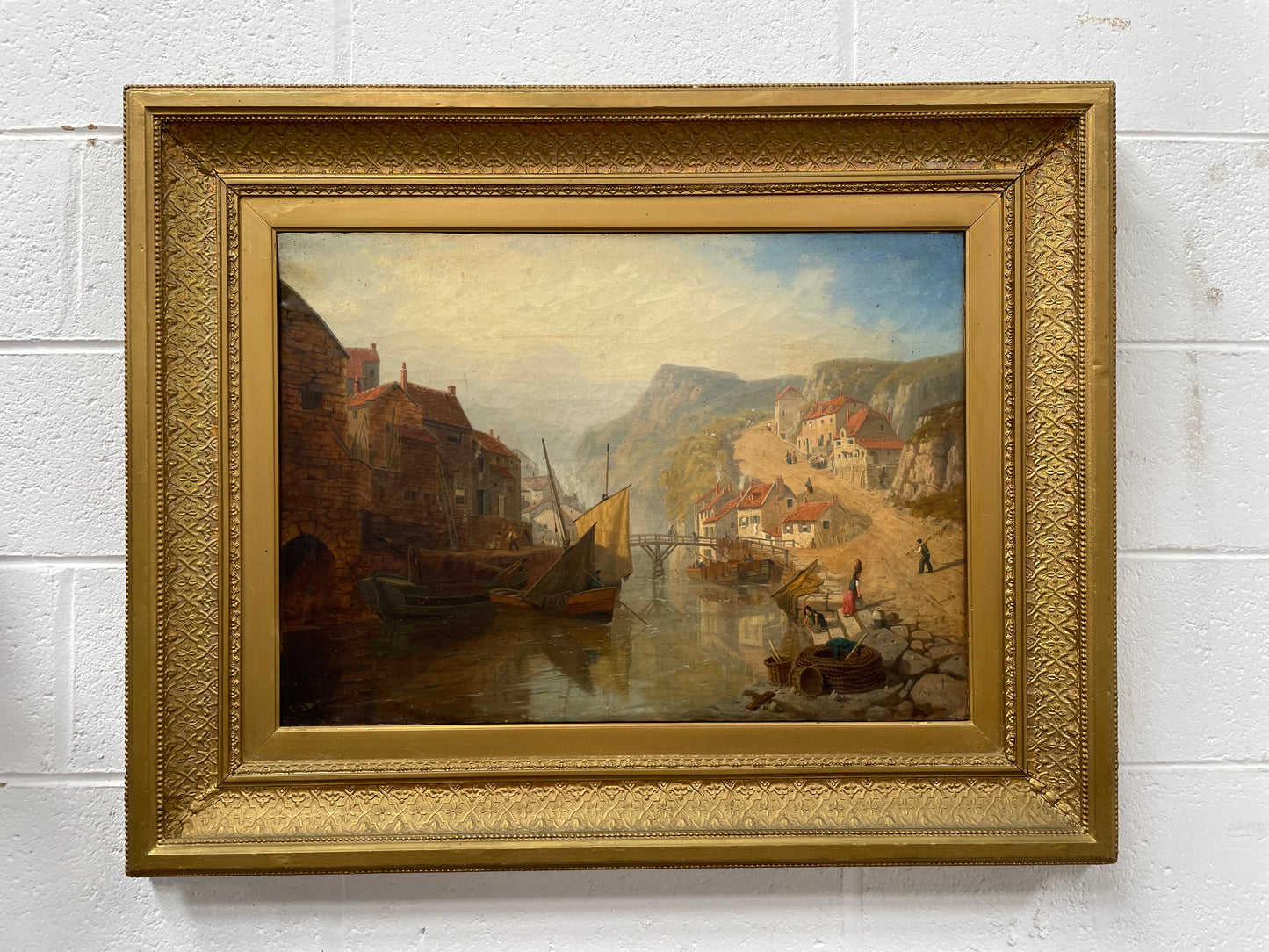Beautifully Framed Antique Oil Painting on Canvas By Thomas Pyne