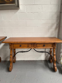 Walnut Spanish Style Two Drawer Console Table | Antique & Vintage | Moonee Ponds Antiques | Australia Wide Delivery
