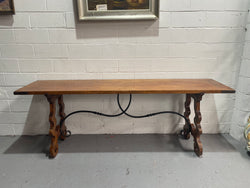 Vintage Walnut Long Spanish Style Console Table | Antique & Vintage | Moonee Ponds Antiques | Australia Wide Delivery