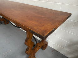 Vintage Walnut Long Spanish Style Console Table | Antique & Vintage | Moonee Ponds Antiques | Australia Wide Delivery