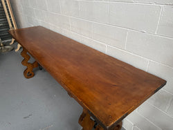 Vintage Walnut Long Spanish Style Console Table | Antique & Vintage | Moonee Ponds Antiques | Australia Wide Delivery