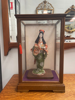 Vintage Geisha Girl in Original Show Cabinet | Antique & Vintage | Moonee Ponds Antiques | Australia Wide Delivery
