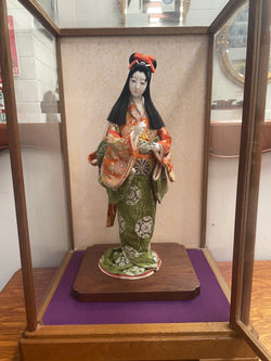 Vintage Geisha Girl in Original Show Cabinet | Antique & Vintage | Moonee Ponds Antiques | Australia Wide Delivery