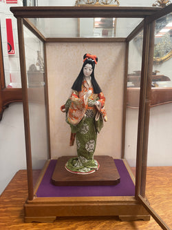 Vintage Geisha Girl in Original Show Cabinet | Antique & Vintage | Moonee Ponds Antiques | Australia Wide Delivery