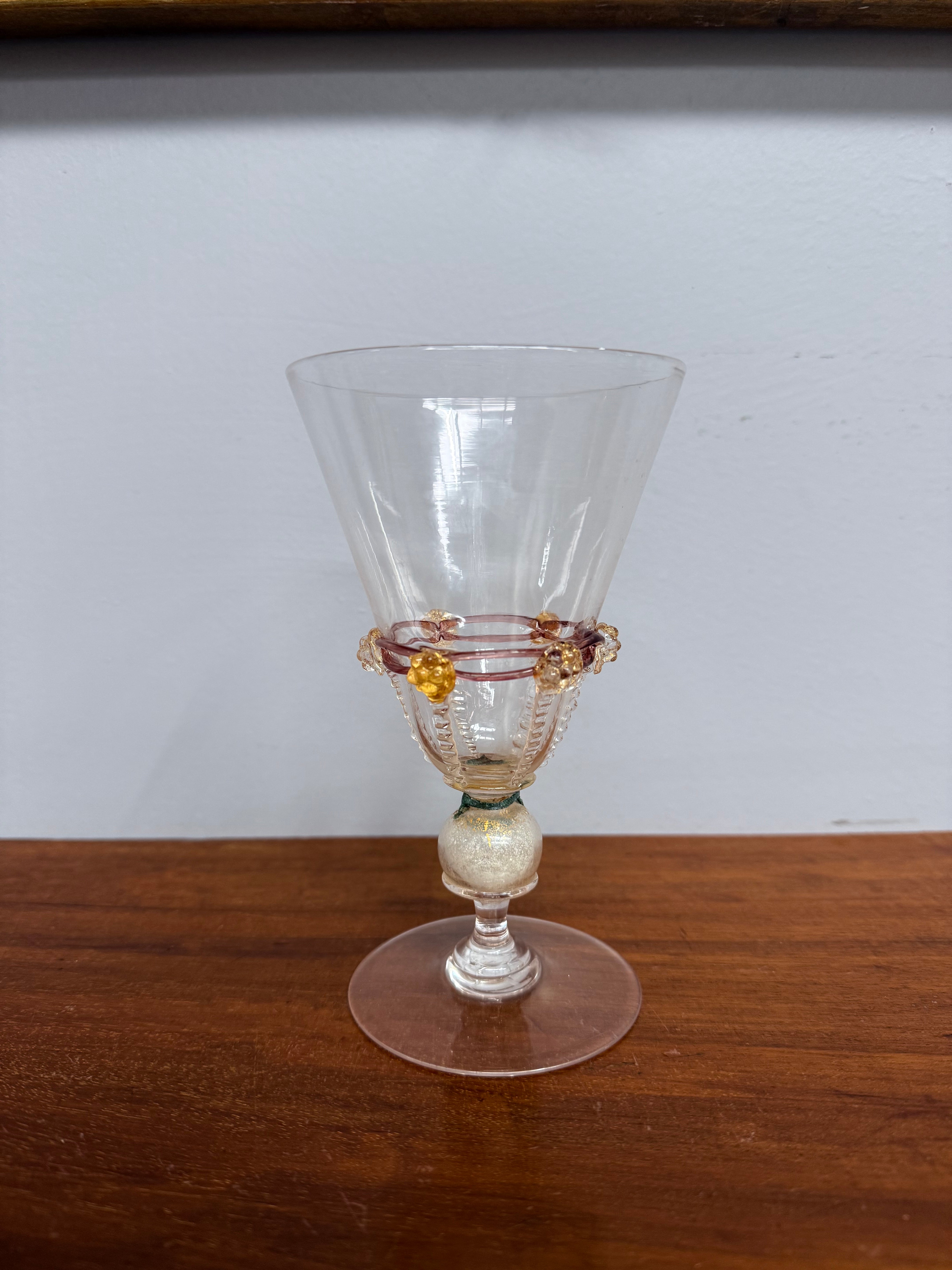Antique Venetian Murano Salviati Wine Glass