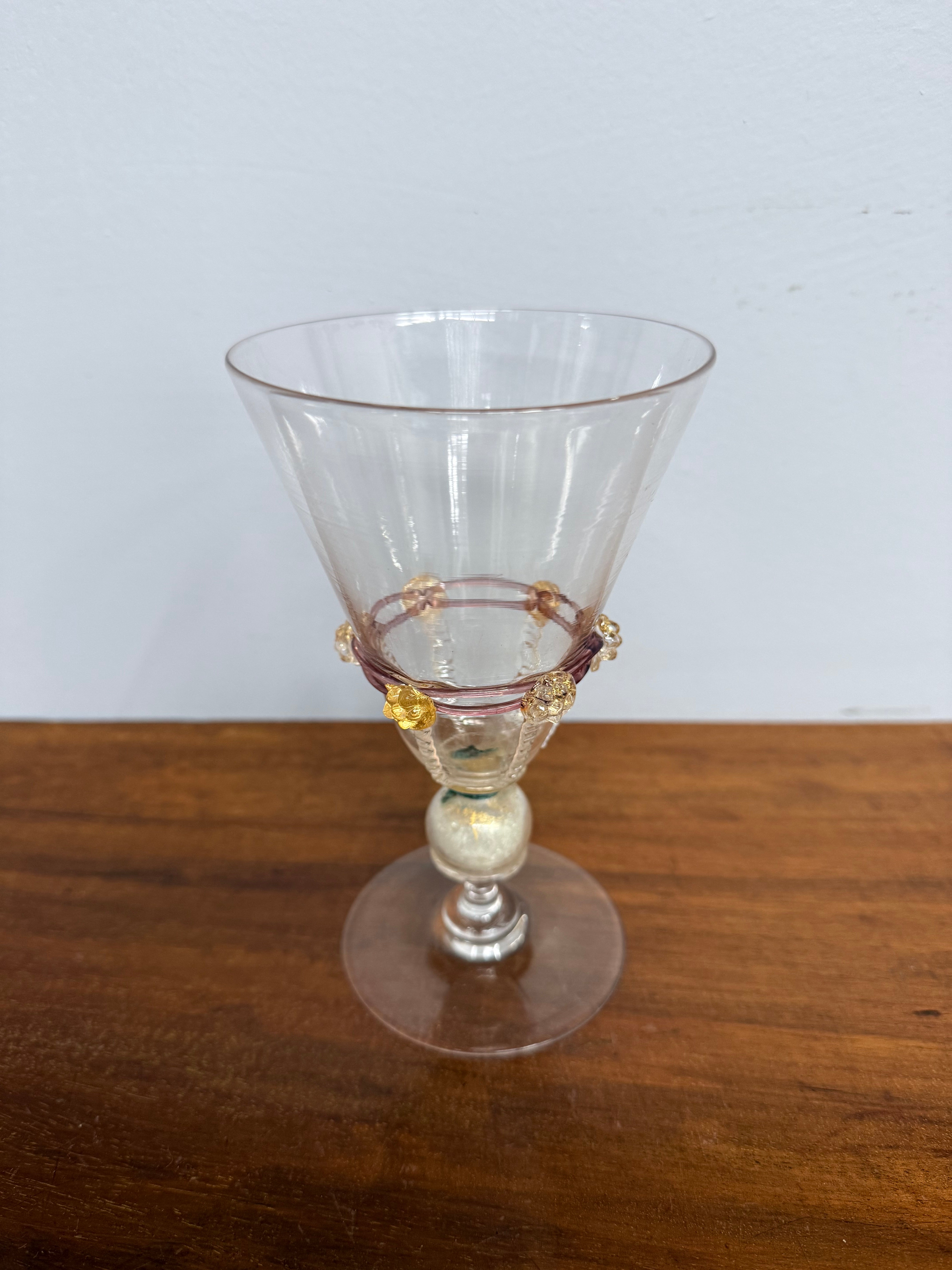 Antique Venetian Murano Salviati Wine Glass