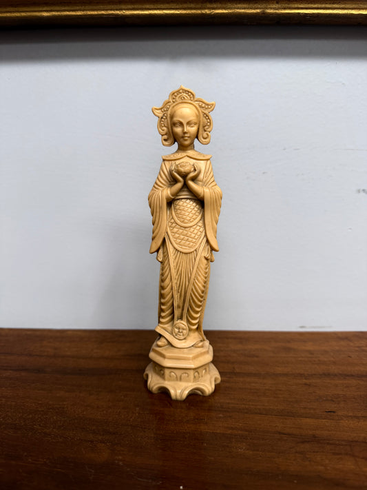 Vintage Japanese Resin Girl Statue