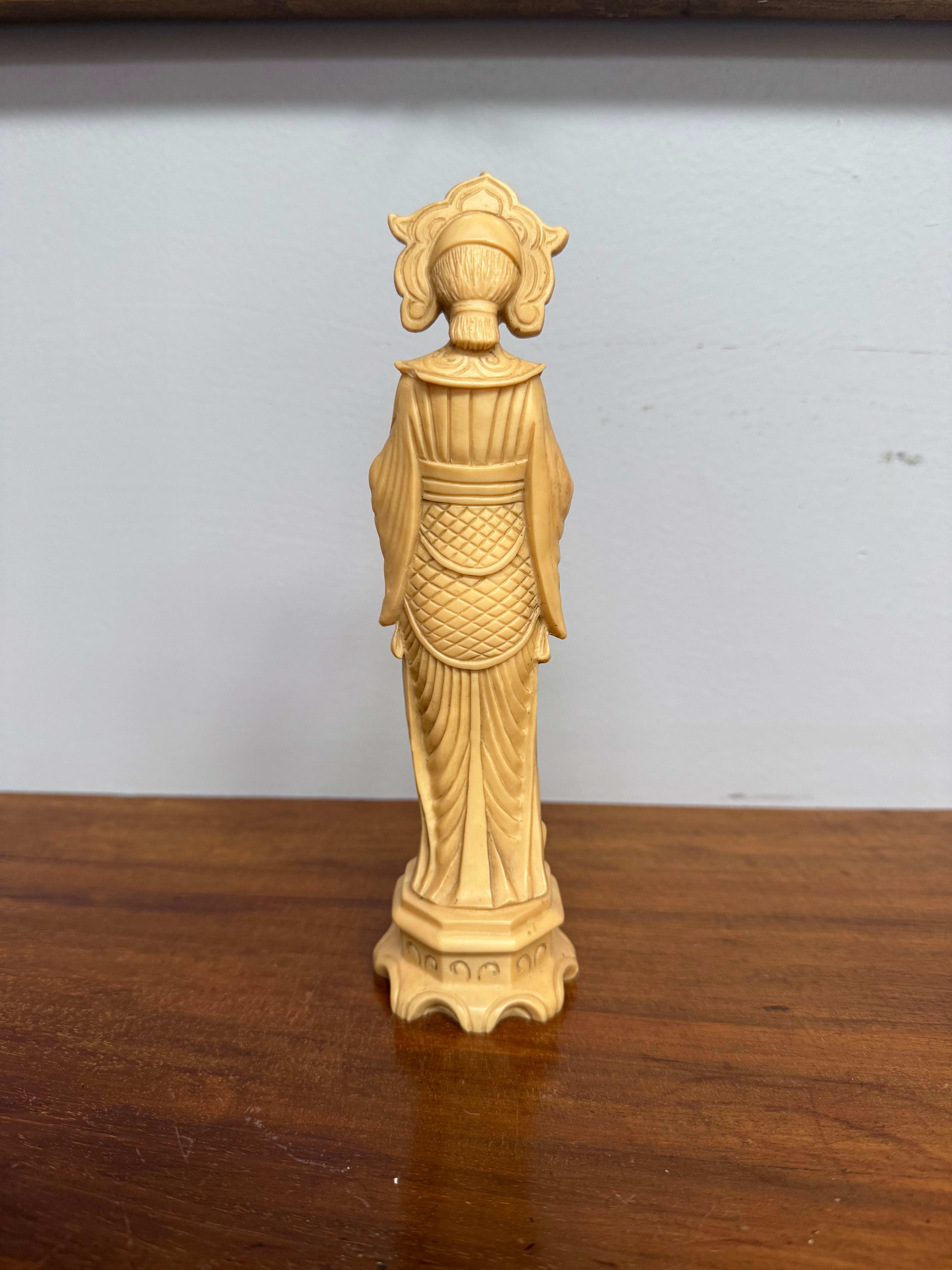Vintage Japanese Resin Girl Statue
