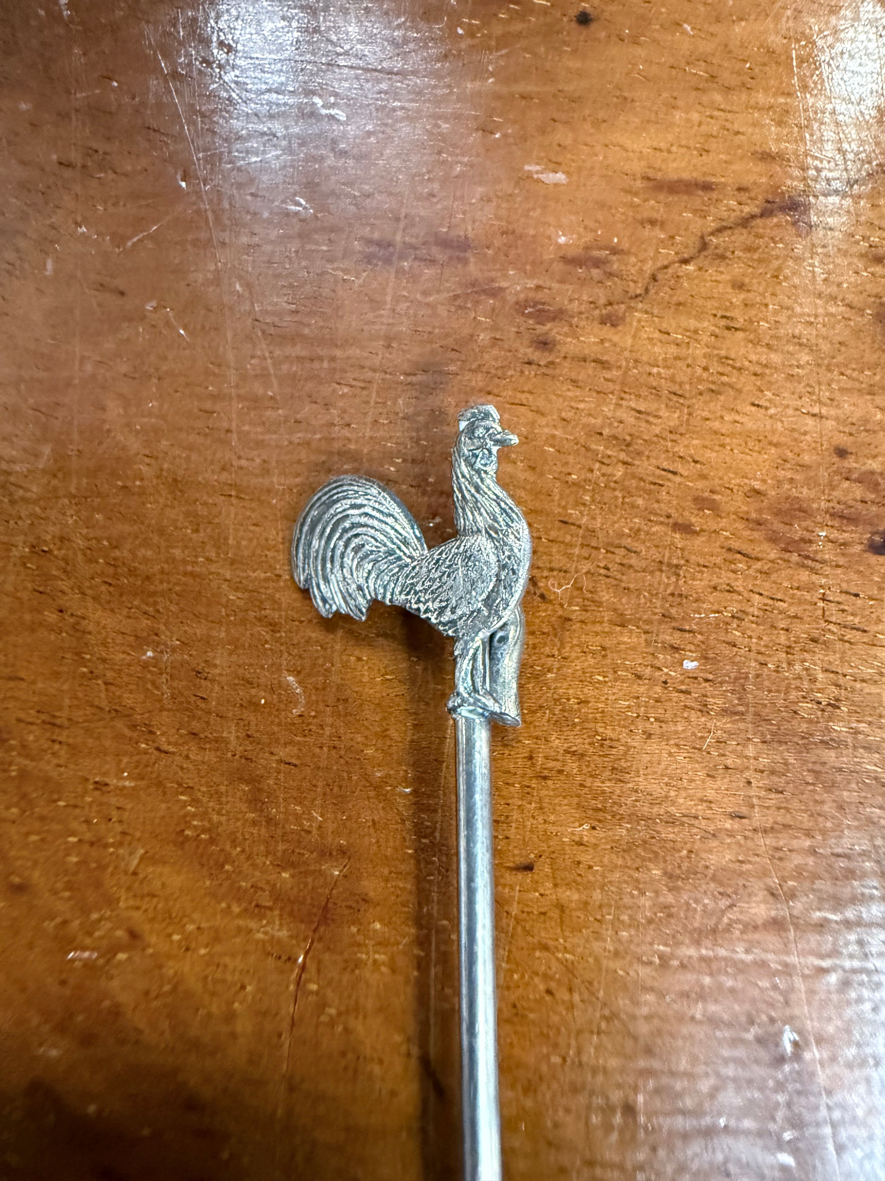 Set of 5 Art Deco Rooster Enamel Cocktail Picks | Antique & Vintage | Moonee Ponds Antiques | Australia Wide