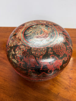 Antique Burmese/Myanmar Lacquer-Ware Round Box | Antique & Vintage | Moonee Ponds Antiques | Australia Wide Delivery