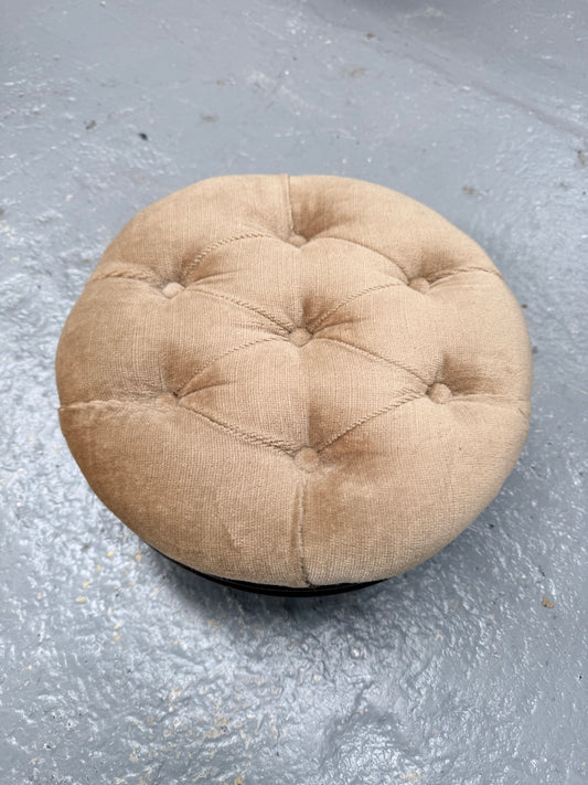 Vintage Cream Upholstered Stool