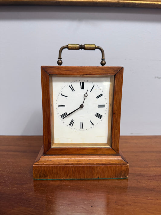 Antique French Wooden Cased Carriage/Mantle Clock