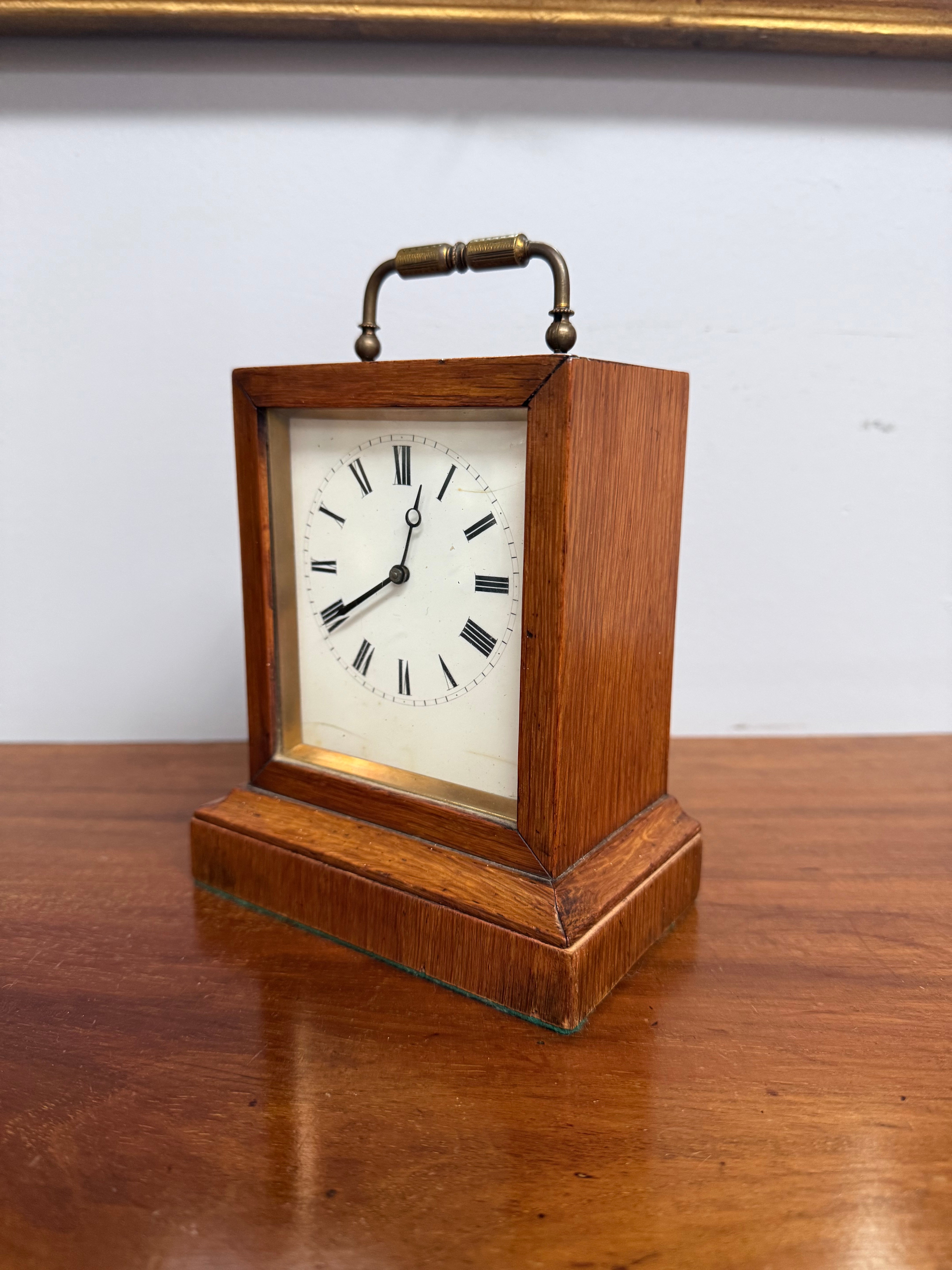 Antique French Wooden Cased Carriage/Mantle Clock
