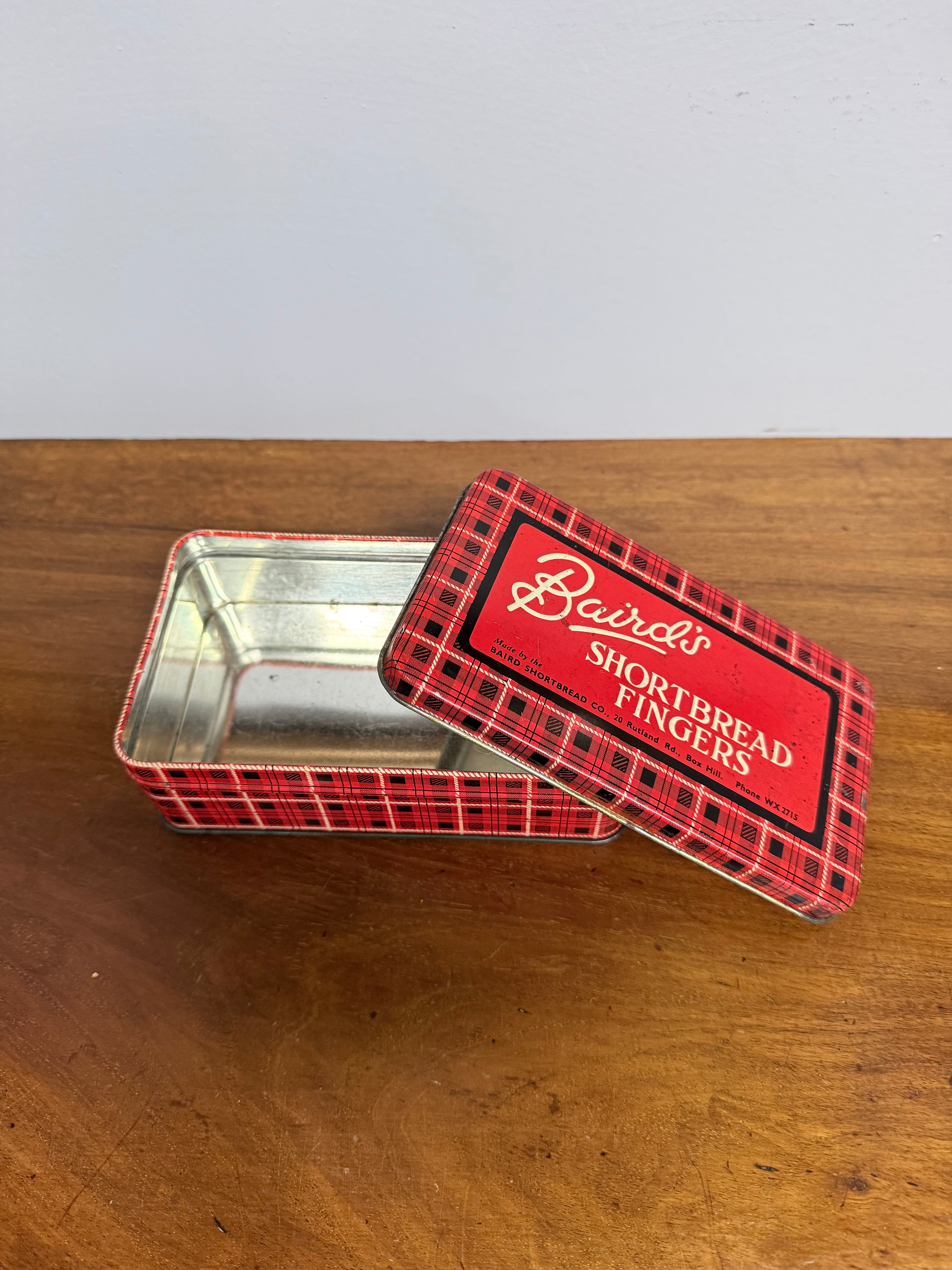 Vintage Australian Bairds Shortbread Fingers Tin