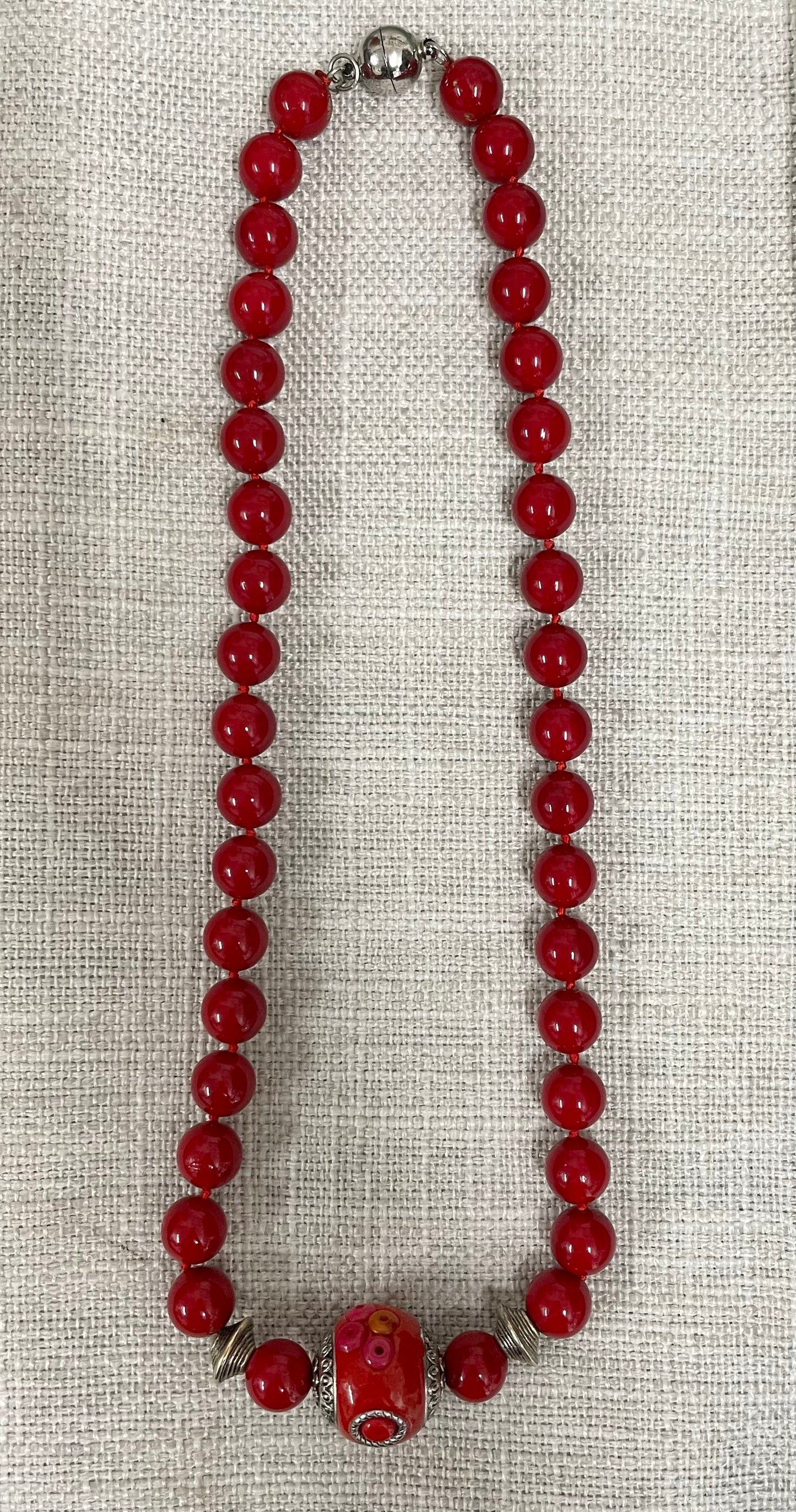 Vintage Red Glass Necklace