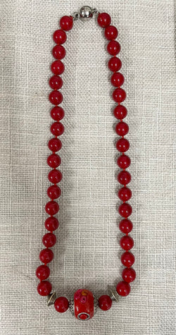 Vintage Red Glass Necklace | Antique & Vintage | Moonee Ponds Antiques | Australia Wide Delivery